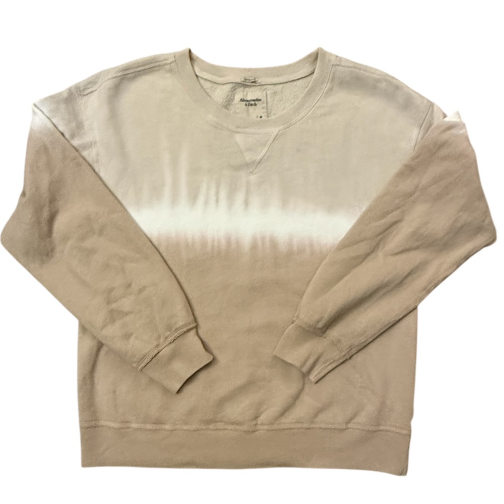 Abercrombie & Fitch Beige and White Ombre Sweatshirt. Very soft. Size M